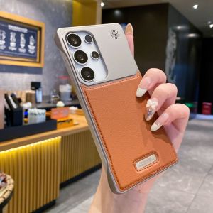 หนังน้ํามันหอมระเหยไร้ขอบแม่เหล็กสําหรับSamsung Galaxy S24 S23 S22 S25 Ultra PlusสําหรับMagesafe Wireless Charge Cover