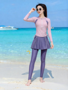 XTEP | Waist Shaping Long Sleeve and Pants Separate Swimming Suit