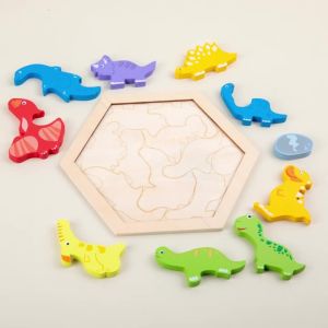 Bộ Xếp Hình Khủng Long Bằng Gỗ 3D - Bộ Đồ Chơi Xây Dựng Động Vật Hoạt Hình Sáng Tạo Dành Cho Giáo Dục Và Phát Triển Sớm Của Trẻ Em