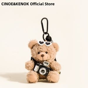 Camera Bear Plush Keychain