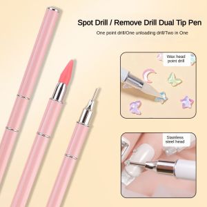 1/5PCS Double-Side Rhinestone Picker Tools Wax Pencil For Rhinestones Applicator Dotting Tools Nail Art Gem Pen
