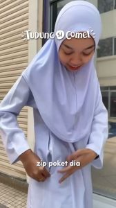 Baju Sekolah Perempuan/ Baju Perempuan/ Baju Sekolah Pengawas Poket Berzip Tudungsicomel