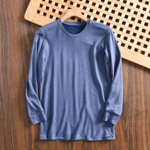 Áo Thun Nam Tay Dài Cổ Tròn Ấm Áp Tự Phát Sáng Cao Co Giãn Thoải Mái Thời Trang Thu Đông Chất Liệu Polyester