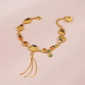 Chow Sang Sang 周生生 999.9 24K Pure Gold Chinese Wedding Collection Wedding Eight Treasures Bracelet for Women 19cm 96507B Price-by-Weight 19.83g Gold