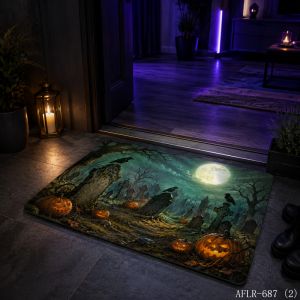 Thảm Trải Sàn Lối Vào Halloween VIKAMA Thảm Mềm Chống Trượt Trong Nhà Ngoài Trời Trang Trí Nhà Cửa Lễ Hội Thảm Cửa Tiệc Chống Trượt Cho Gia Đình
