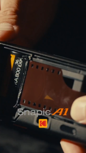 Kodak Snapic A1 Film Camera With 3-element glass lens focus switching multiple exposure & built-in auto flash