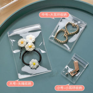 Portable Mini Jewelry Storage Box Transparent Sealed Bag for Earrings Rings Necklaces Compact Travel Organizer Case