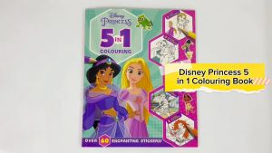 Disney Princess 5 In 1 Colouring Book With Over 60 Stickers & Fun Activities For Kids