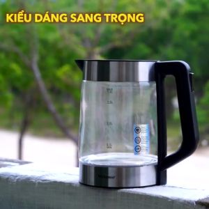 Ấm siêu tốc thủy tinh cao cấp Mitomo ST-220 1.8L công suất 1800W - HÀNG CHÍNH HÃNG