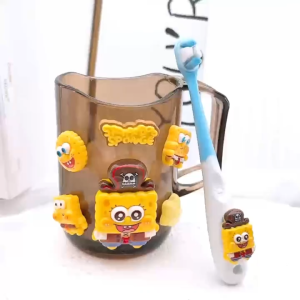 SpongeBob Childrens Toothbrush Tooth Cup Pie Daxing Mouthwash Cup Childrens Household Thickened Wash Set