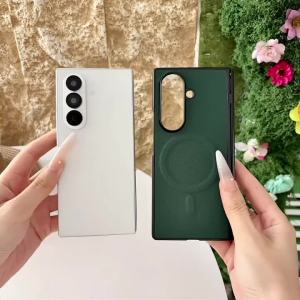szhaiyu | Lichee Pattern Leather Magnetic Case for Samsung Galaxy Z Fold 8 7 6 5 4 ZFold8 Ultra for Magsafe Shockproof Protection Cover