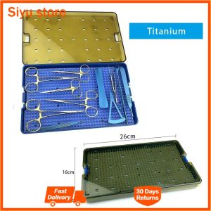 Titanium / Stainless Steel 11pcs Ophthalmic Surgery Instrument Kit Disinfection Box Autoclavable Sterilizer Tray Ophthalmic Tool