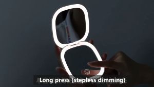 Mini Compact Led Makeup Mirror With Light 5X Magnifying Small Pocket Portable Travel Pink Black Foldable Cosmetic Vanity Mirrors