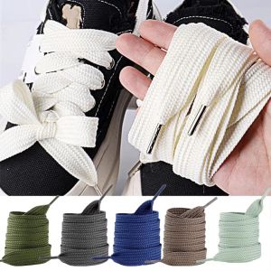 NAMSHEVA 2CM Extra Wide Shoelaces Sneakers Rope Flat Shoes Shoe Laces Fashion Soft Flat Shoelaces Shoes Accessories