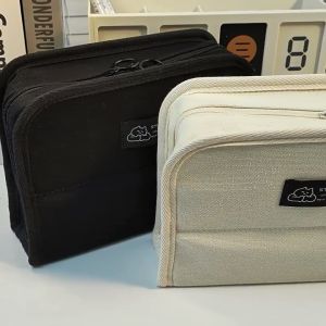 Canvas Pencil Case Large Capacity Girl ins Style Japanese Stationery Box Pencil Case Student Stationery Storage Bag Pencil Case For Girls Cute Pencil Cases - Lazada