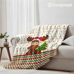 Beast Kingdom | christmas reindeer tree Soft Warm Flannel Blanket Lightweight Cozy Christmas Halloween Home Decor Room