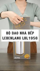 Bộ dao kéo 5 món Lebenlang LBL1956 trọn bộ 4 dao 1 kéo chất liệu thép không gỉ nguyên khối tay cầm chống trơn trượt