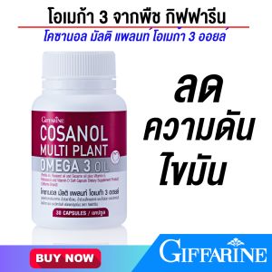 3 ขนาด 30 แคปซูล โอเมก้า 3 จากพืช กิฟฟารีน ความดัน ไขมัน โคซานอล มัลติ แพลนท์ โอเมก้า 3 ออยล์