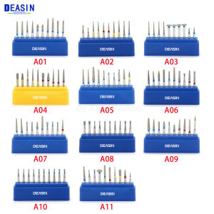 1 box Dental Diamond FG High Speed Burs set for teeth polishing 1.6mm High Speed Handpiece Dentist Accessories
