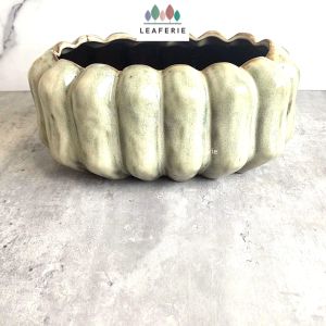 The Leaferie Sable shallow wide plant pots Ceramic flowerpot flowerpots flower pot planter planters