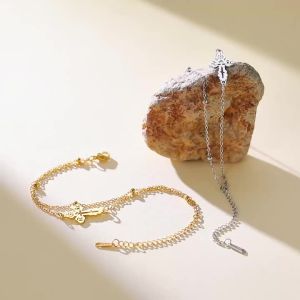 Vòng Tay Charm Thánh Giá Chính Thống Bằng Thép Không Gỉ Dây Đỏ Đen Dành Cho Nữ Nam Quà Tặng Trang Sức Chúa Giê-su Kitô