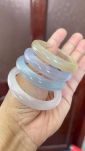 (Mẫu mới 2025) Vòng tay nữ đá Selenite Bản Hẹ 12mmCó Khởi Quang đủ side đủ màu