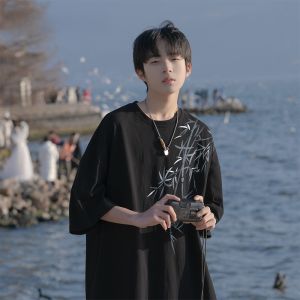 HetingHOME | Hetinghome Summer Trendy Couple Loose Mens No Gender White Short Sleeve T-Shirt Water Flower Print Cotton Youth Popular Style