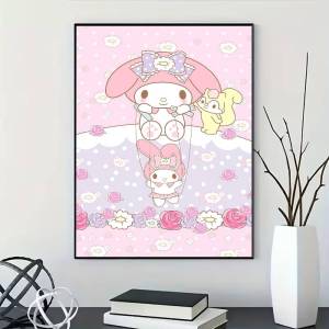 Sanrio | Cute Cartoon My Melody Poster for Living Room Bedroom Office or Bar Frameless Indoor Use Bedroom Wall Art.