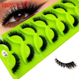 HBZGTLAD 7 pairs cat eyelashes fluffy artificial mink eyelashes natural appearance false eyelashes daily party reusable cosmetic