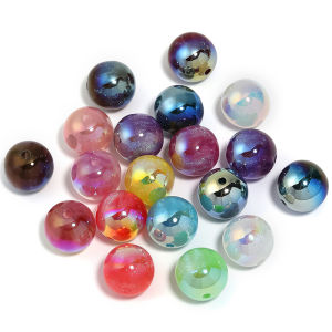 16mm new UV colored acrylic round galaxy cat eyeballs with holes beads DIY jewelry decoration accessories material loose beads