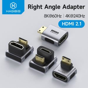Hagibis | Hagibis Mini HDMI to HDMI Adapter Right Angle 90 Degree Male to Female Mini HDMI Connector L Shape Converter High Refresh Rate