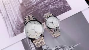Jam Tangan Couple Pasangan Anti Air Original Bercahaya Luminous Stainless Steel Analog Couple Watch