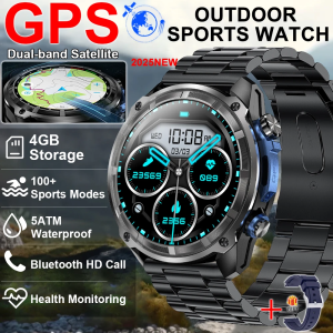 2025 New T-Rex Military GPS Smartwatch Men Offline Map 860 mAh Battery 5ATM Waterproof 4GB Memory Swimming Heart Rate Smartwatch