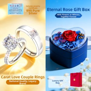 East Beauty | Couple Moissanite 999 Silver Ring