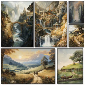 Jigsaw Puzzle for Adults 1000Pieces Rivendell Shire Scene Artwork DIY Craft Home Wall Decoration Gift Idea