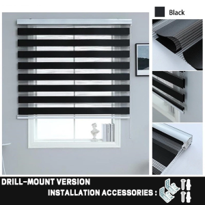 NICEDAYS Korean Blinds No Drill for Windows Venetians Duo Roller No Punching Required  Blackout Blinds  For Window Room/Office Decoration 180×160cm 170×160cm