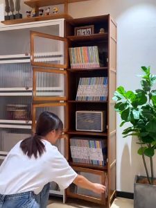 6/5 Layer Display Cabinet & Bamboo Brown Bookcase: A Multi-Functional Storage Solution
