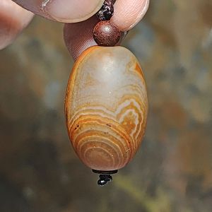 Tibetan Sardonyx good transparency Natural Eyes 3 Eyes Da Luo Dzi pendant [Natural Crystal] 西藏天然玉化缠丝玛瑙天眼三眼达洛天珠