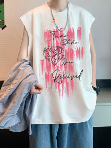 American High Street Pure Cotton Vest Mens New 2025 Summer Trend Fitness Sport Sleeveless T-shirt Base Shirt Breathable Moisture-Wicking round Neck Sweat Vest