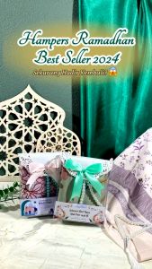 Hampers Jilbab Segiempat Motif Souvenir Oleh Oleh Haji dan Umroh Free Kartu Ucapan