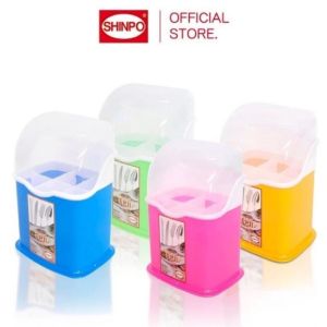 SHINPO Tempat Sendok tutup 6 sekat warna
