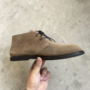 Autumn Winter Mens Genuine Leather Desert Boots Short Tube High Help Lace-Up Martin Boots Fashionable Workwear Rubber Sole