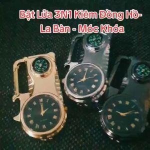 Mô Hình Sưu Tầm 4 Chức Năng Sinh Tồn ( La Bàn - Móc Khóa - Khui Bia) Có Đèn Chuyển Màu