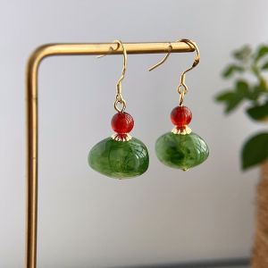 New Chinese Style Green Earrings by Zhang Jingyi  Outspring Fashionable Jewelry for Women Exquisite Ear Hooks And Dangles