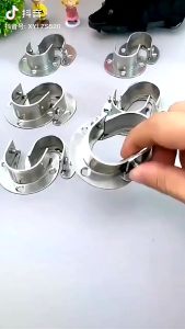 Stainless Steel Wardrobe Rods Bracket Closet Flange Rod End Supports Curtain Rod U Shaped Rod 1Pcs