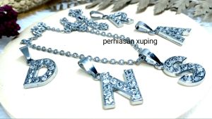 Kalung model nuri liontin abjad liontin huruf liontin inisial A-Z model terkini dan terbaru