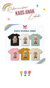 Kaos Anak Laki-Laki & Perempuan Kalakter Labubu Soymilk Tangan Pendek Usia 1-11 Tahun k166