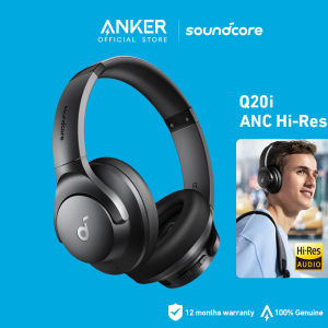 【with free gift】Anker soundcore Q20i Bluetooth Headphones with Mic Hi-Res Hybrid ANC Headset with Noise Cancelling Wireless Headphone Over-the-Ear Headphones - A3004