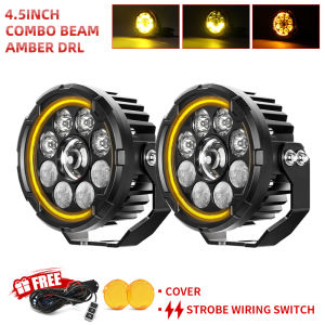HL 4.5" LED Work Auxiliary Headlight DRL For Motorcycle 12-80V High/Low/Strobe Additional Moto Fog Light 3500/6500K offroad use