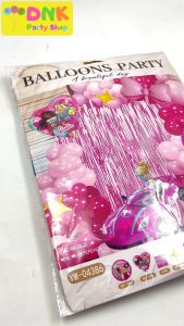Barbie Party Decor Balloon Complete Set: Princess Star Curtain Foil & Fuchsia Pink Balloon Decor